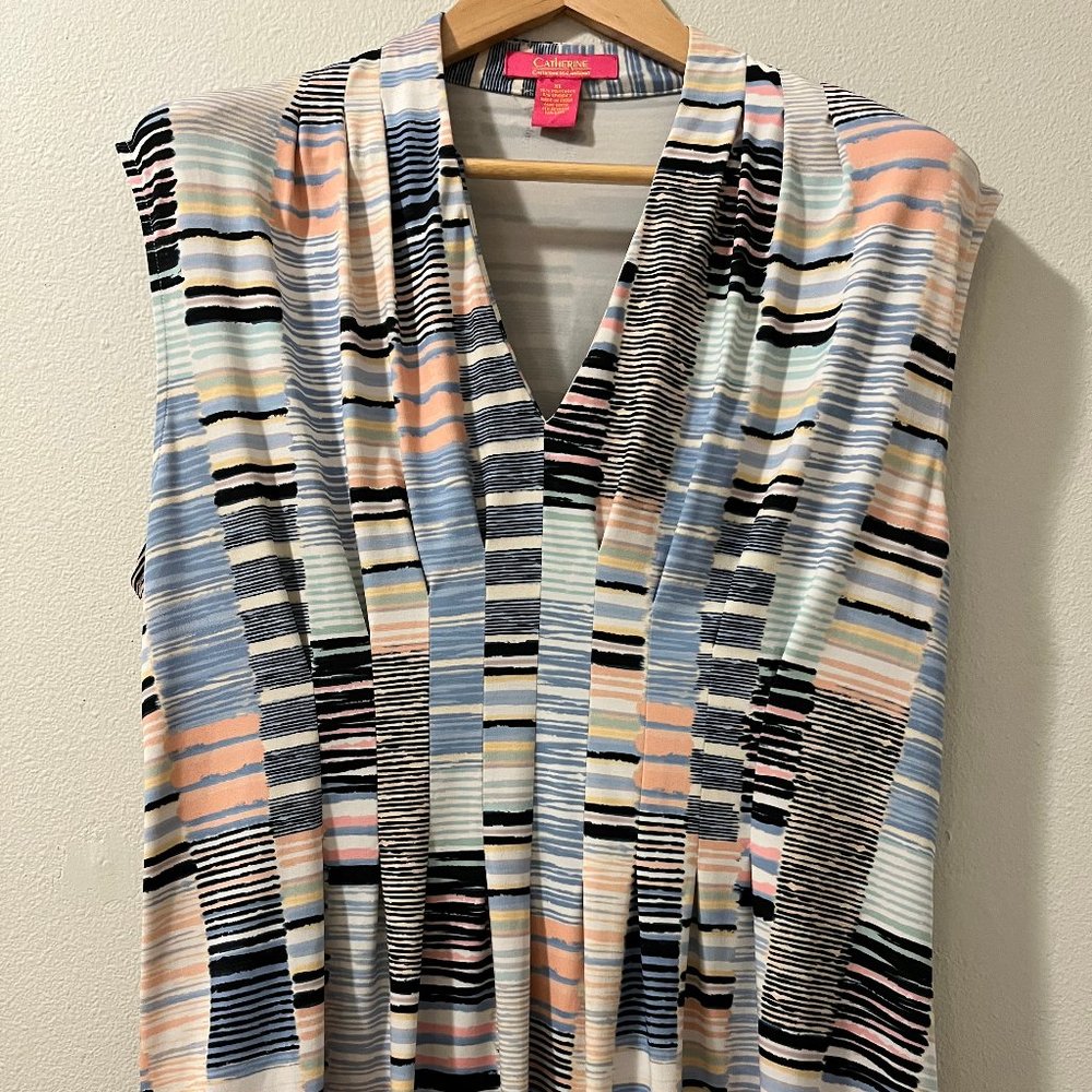 Pastel & Black Stripe Peplum Top